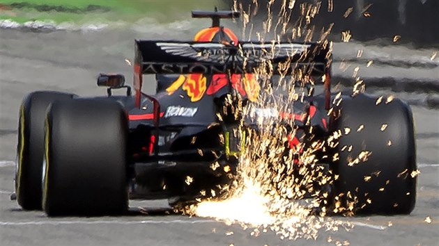 Max Verstappen z Red Bullu bhem trninku na Hockenheimringu.