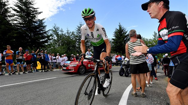 Roman Kreuziger stoup pi jedn z etap Tour de France.