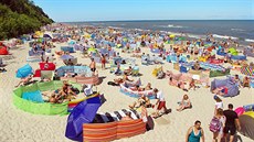 Jastrzebia Góra: pláž při teplotě 20 °C