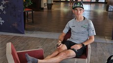 Roman Kreuziger a jeho relaxace v hotelu týmu Dimension Data b�hem volného dne...