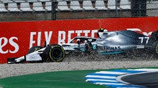 Valtteri Bottas bhem prvního tréninku na Hockenheimringu