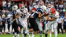 Momentka z Czech Bowlu mezi Ostravou Steelers a Prague Lions (bílá)