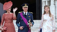 Belgická královna Mathilde, král Philippe a korunní princezna Elisabeth...