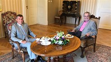 Prezident Milo Zeman pijal na zámku v Lánech v Masarykov pracovn premiéra...