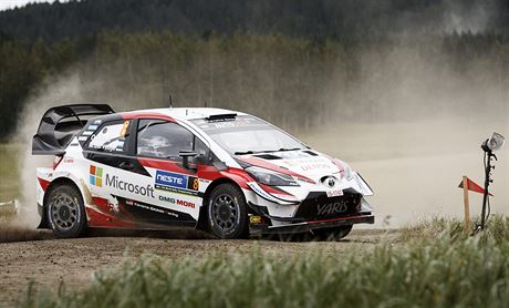 Estonský pilot Ott Tänak v prbhu Finské rallye.