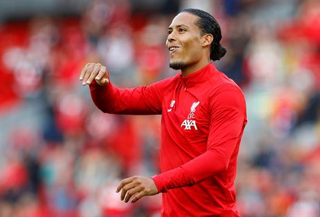 Virgil van Dijk z Liverpoolu bhem rozcviovn