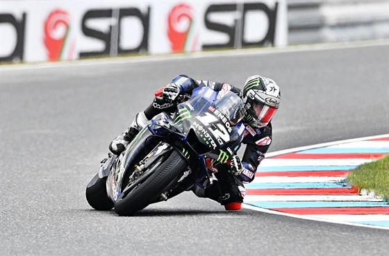 Maverick Vi&#241;ales z týmu Monster Energy Yamaha během kvalifikace na MotoGP...