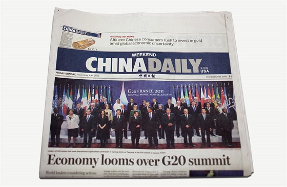 Oficiální list China Daily se ve Spojených státech bn prodává.