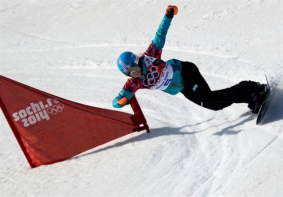 Amelie Koberová na svahu v olympijském Soi