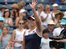 Americká tenistka Sofia Keninová slaví výhru nad svtovou jednikou Ashleigh...