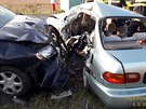 Při nehodě tří osobních vozidel zemřeli dva lidé.