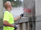 Prezentace nových technik itní graffiti na praské náplavce. Techniky...