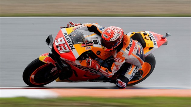 Marc Marquez z tmu Repsol Honda bhem trninku v Brn.