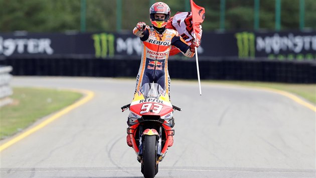 Marc Márquez z týmu Repsol Honda vyhrál brněnský závod MotoGP.