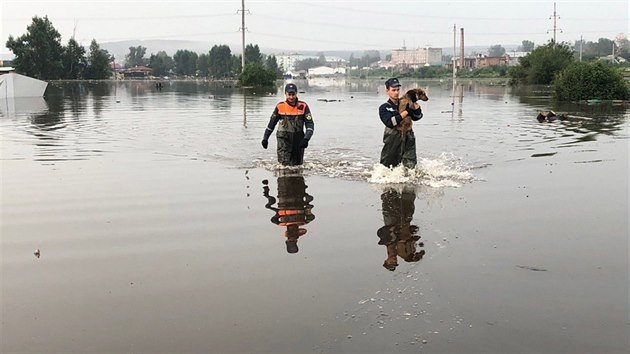 Zchrani bhem zplav v Irkutsk oblasti.
