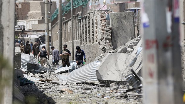 Msto sebevraednho pumovho toku na policejn stanici v afghnskm hlavnm mst Kbulu (7.8.2019)