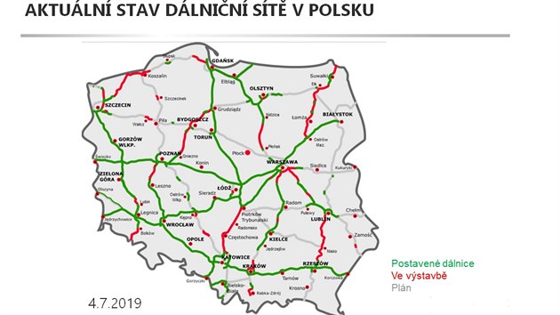 Aktuln stav dlnin st v Polsku.