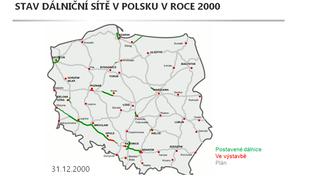 Stav polsk dlnin st v roce 2000.