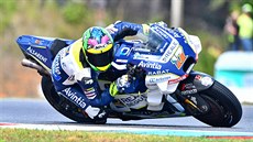 eský jezdec Karel Abraham z týmu Reale Avintia Racing bhem kvalifikace v Brn.