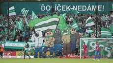 Fanou�ci Bohemians vytáhli b�hem utkání s Plzní p�ipravené choreo.