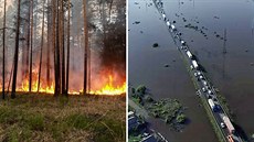 V Irkutské oblasti na východě Ruska jsou současně záplavy i velké lesní požáry.