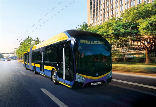 Prototyp nového trolejbusu koda 33 Tr je momentáln ve zkuebním provozu v...