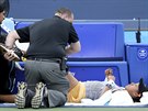 Japonská tenistka Naomi Ósakaová se nechává oetit bhem turnaje v Cincinnati.