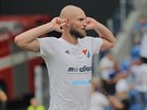 Tomá Smola slaví tvrtý gól Baníku Ostrava v zápase proti Bohemians.