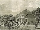 Obrázek ukazuje podobu lechtovky a jejího okolí v roce 1820.