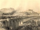 Historick pohled na Brno a takzvan Brnnsk nebo t Vdesk viadukt...