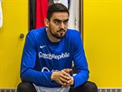 Tomá Satoranský v kabin ped zápasem eských basketbalist s Tuniskem