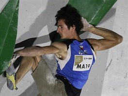 Adam Ondra v semifinle MS v boulderingu