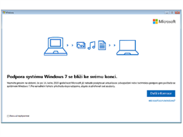 Oznámení o konci podpory Windows 7