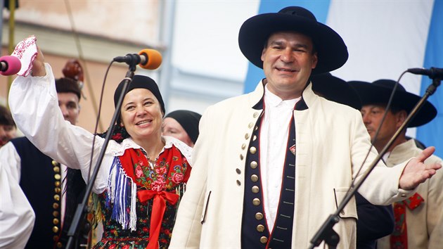 Na tradinch Chodskch slavnostech vystoupil tak postekovsk soubor (10. srpna 2019).
