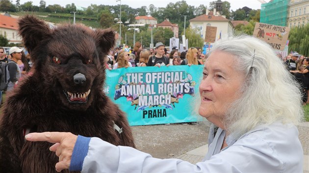 Pochod za prva zvat The Official Animal Rights March v Praze (17. srpna 2019).