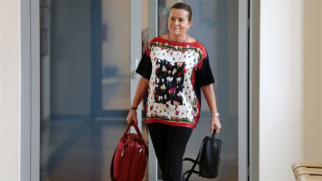 Se dvěma taškami a úsměvem na tváři mířila včera ráno Alena Vitásková k jihlavskému okresnímu soudu.