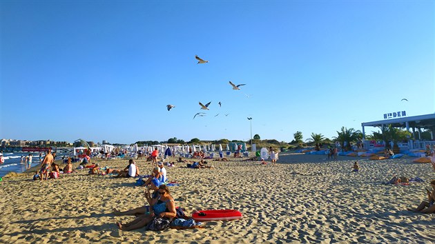 Ple na Slunenm pobe okupuj krom eskch, slovenskch i polskch turist tak racci. (8. srpna 2019)