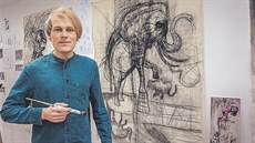 Mladý um�lec Josef Zlamal má do 1. zá�í výstavu svých obraz� v Galerii U...