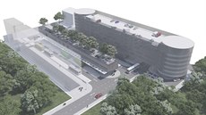 Parkovací dům a autobusové nádraží s odbavovací halou měly být dle návrhu...
