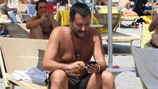 Italský politik a lídr extremistické pravicové strany Liga Matteo Salvini je na...
