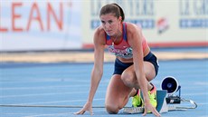 Zuzana Hejnová v rozběhu na 400 metrů překážek na mistrovství Evropy družstev v...