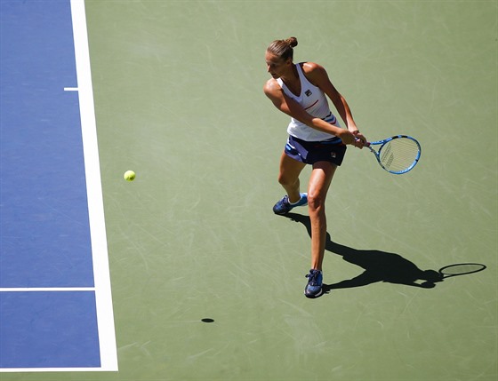 Karolína Plíková bhem prvního kola US Open.