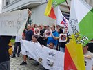 Pochod gay a leseb Pilsen Pride 2019 naruili jeho odprci (24. srpna 2019)