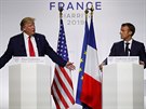 Americký prezident Donald Trump a francouzský prezident Emmanuel Macron na...