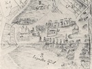 Klauserova mapa uhínveského panství z roku 1715. Je hodn schematická, ale...