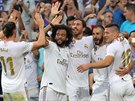 Fotbalisté Realu Madrid se radují, Bale, Marceleo, Sergio Ramos a Jovi...