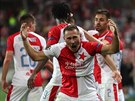 Slávistický bek Jan Boil se raduje z gólu  v odvet play off Ligy mistr proti...