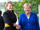 Angela Merkelová pivítala slovenskou hlavu státu Zuzanou aputovou v Berlín