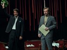 Martin Hofmann jako Pavel Landovský a Viktor Dvoák coby Václav Havel pi...