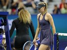 Maria arapovová (vpravo) a Serena Williamsová se potkaly na US Open.